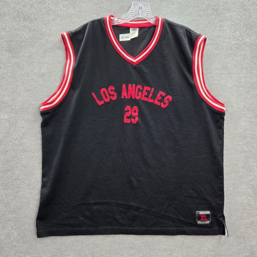 VINTAGE Old Navy Men Activewear Shirt XL Black Jersey Los Angeles 29‎ Pullover
